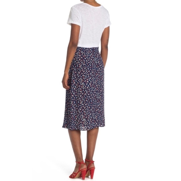 Madewell Navy and Red Midi Skirt - Picture 2 of 14
